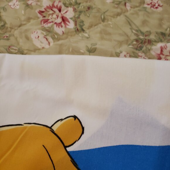 Vintage Disney Winnie the Pooh & Piglet Bed Flat Sheet & 2 Pillowcases - Picture 5 of 9